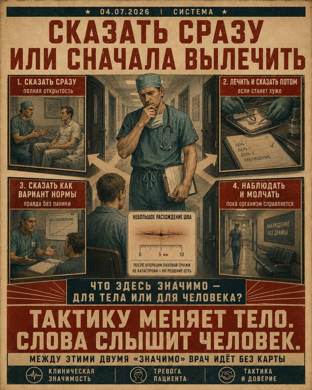 Система │ Сказать сразу или сначала вылечить