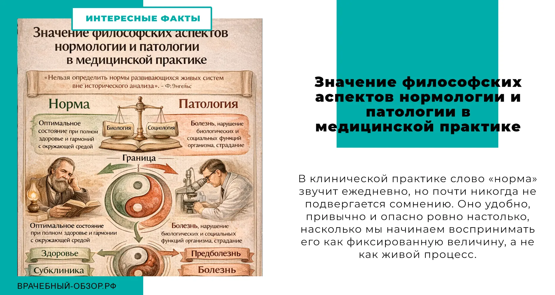 Значение философских аспектов нормологии и патологии в медицинской практике
